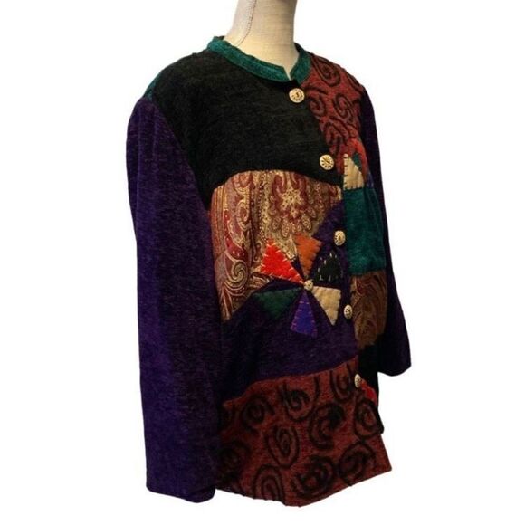 Indigo Moon Women's Patchwork Cardigan Sweater Vintage Ladies Multicolor Size 1X - Picture 5 of 9
